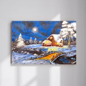 WINTER NIGHT - ACRYLIC PAINTING